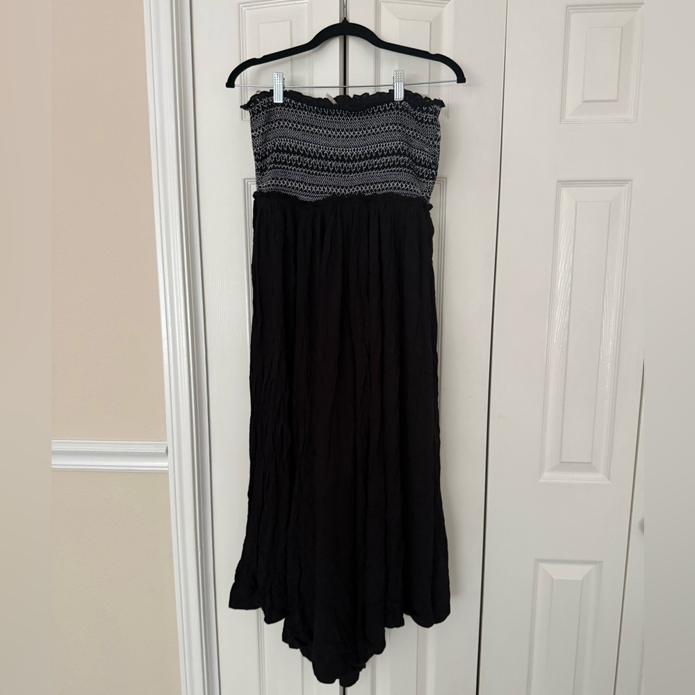 Free People Black Strapless Romper